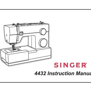 Bruksanvisning för Singer 4432 Heavy Duty symaskin: Digital PDF-guide, endast på engelska | Installation, trädning, underhåll | Direktnedladdning