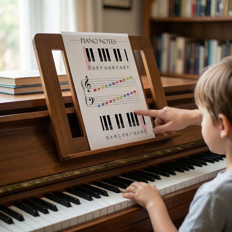 Piano Notes Poster for Beginners - Printable Music Theory Chart for ...