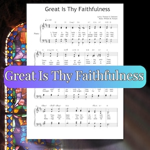Great Is Thy Treue - Klavier Noten PDF | Original Arrangement von Kirchenliedern für Anbetung und Aufführung