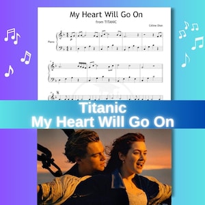 Titanic – My Heart Will Go On | Grade 2–3 Piano Sheet Music PDF | Color Notes + Note Names + MP3 + Video