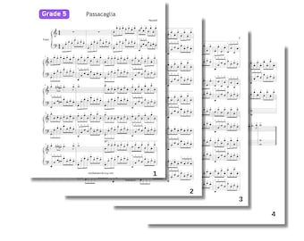 Passacaglia - Grade 5 Piano Sheet PDF + MP3 | Advanced Beginner Classical Piece | Handel Halvorsen