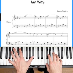 My Way – Grade 2–3 Piano Sheet Music PDF | Color Notes + Note Names + MP3 + Video | Sinatra Song for Students