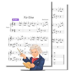 Für Elise - Easy Piano Sheet Music for Beginners, Grade 1, PDF, MP3, Video, Für Elise, For Elise, Pour Elise, Para Elise, Fur Elise