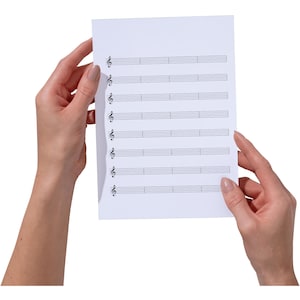 Printable Music Manuscript - Blank Staff Sheets with Treble Clefs, Bass Clefs - PDF for Music Teachers, Students