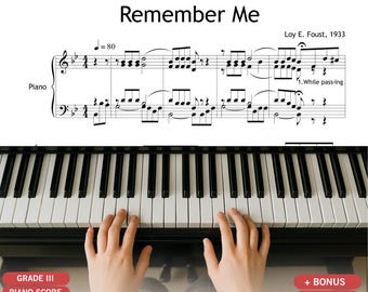 Remember Me von Loy E. Foust – Note 4 Klavier und Chor Noten | Farbige Noten, Notennamen, High-Res PDF + MP3 MP4