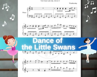 La danse des petits cygnes – Partition pour piano facile PDF | Arrangement pour les élèves de la 3e à la 4e année avec MP3 et tutoriel | Tchaïkovski