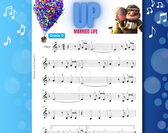Married Life (von UP) - Note 0 Klavier Noten, Film Thema, Anfänger Musik PDF