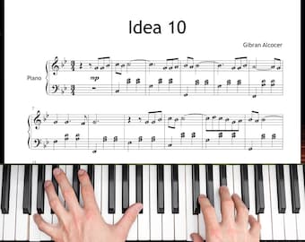 Idea 10 by Gibran Alcocer – Easy Piano Sheet for Beginners | Note Names, Color-Coded Score, MP3 & Video Tutorial