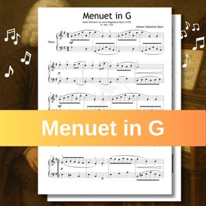 Menuet in G Major by Johann Sebastian Bach - Beginner Piano Sheet Music PDF - Anna Magdalena Notebook