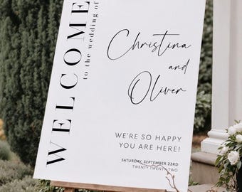 Welcome Sign Template: Editable Minimalist Wedding Welcome Sign #sim021