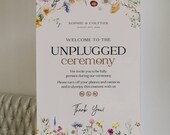 Floral Unplugged Wedding Sign: Boho Wildflower Ceremony (Template) #amara