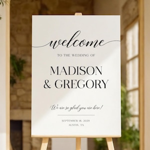Minimalist Wedding Welcome Sign Template: Elegant Calligraphy (Digital Download) #scr025
