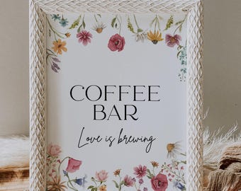 Wildflower Coffee Bar Sign Template (Digital Download) #viona