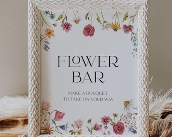 Floral Flower Bar Sign Template: Spring Bridal Shower #viona