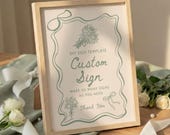 Sage Green  Table Sign: Editable Bridal Shower Template, Fresh Off The Market Shower #fmg026
