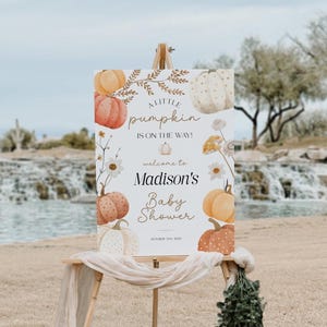 Little pumpkin baby shower templates bundle with all templates you need to hos an fall pumpkin baby shower