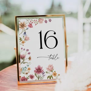 Wildflower Wedding Table Number Template (Digital Download) #viona