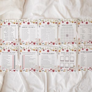 Love In Bloom Bridal Shower Bundle: Invitation, Games, Welcome Sign Templates (Digital Download) #viona image 4