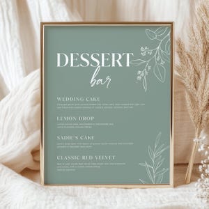 Bearbeitbare Dessert Bar Schild Vorlage | Hochzeit Dessert Tischschild | Druckbare Hochzeit Schild | Sofortiger Download #sagefloral