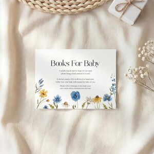 Blue Wildflower Baby Shower Invitation Set: Baby in Bloom Invite, Editable Templates Bundle #bl026 image 4