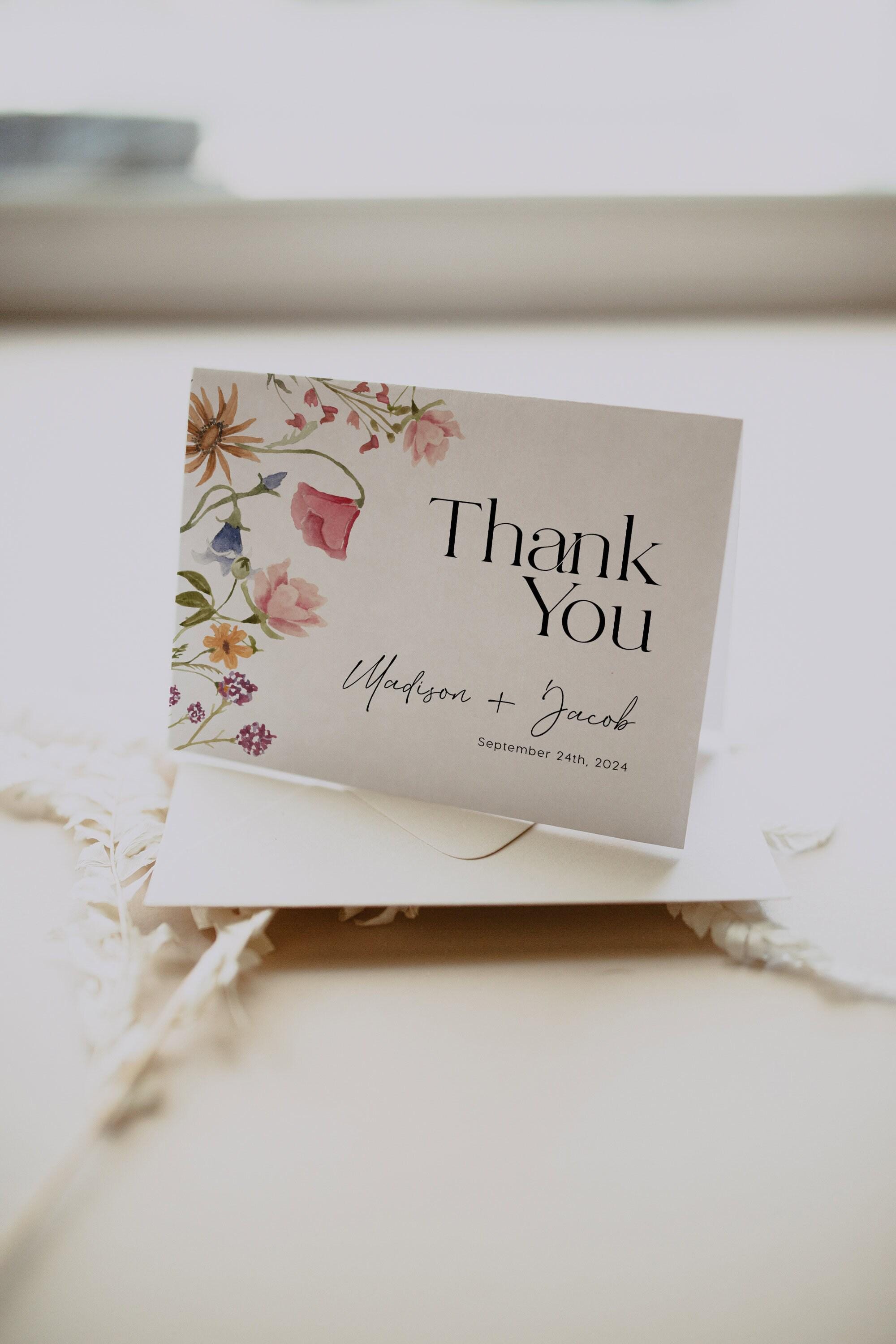 Floral Thank You Cards: Wildflower Template (digital Download) #viona ...