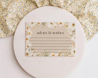 Advies- en wensenkaart: Bewerkbare Daisy babyshower-sjabloon #dsy026
