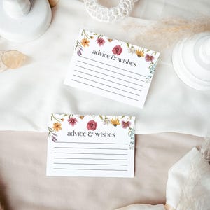 Advice card template | Bridal shower advice card | Floral Enclosure card template #viona