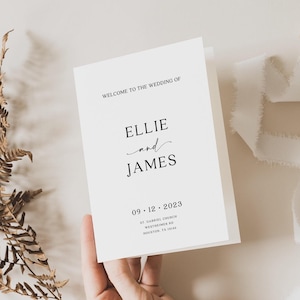 Minimalist Wedding Program Template | Wedding Program Booklet | Wedding Ceremony Program Template #morea
