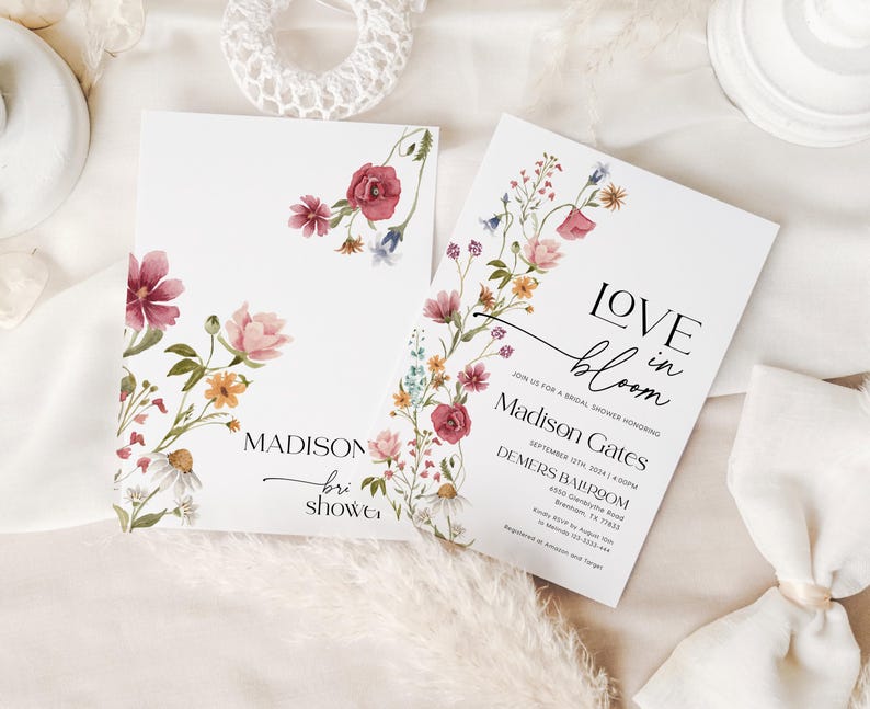 Love In Bloom Bridal Shower Bundle: Invitation, Games, Welcome Sign Templates (Digital Download) #viona image 5