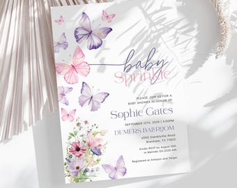 Butterfly Baby Sprinkle Invitation Template #morpho