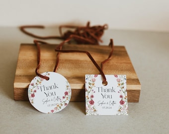 Floral Thank You Tag Template: Round & Square (Digital Download) #viona