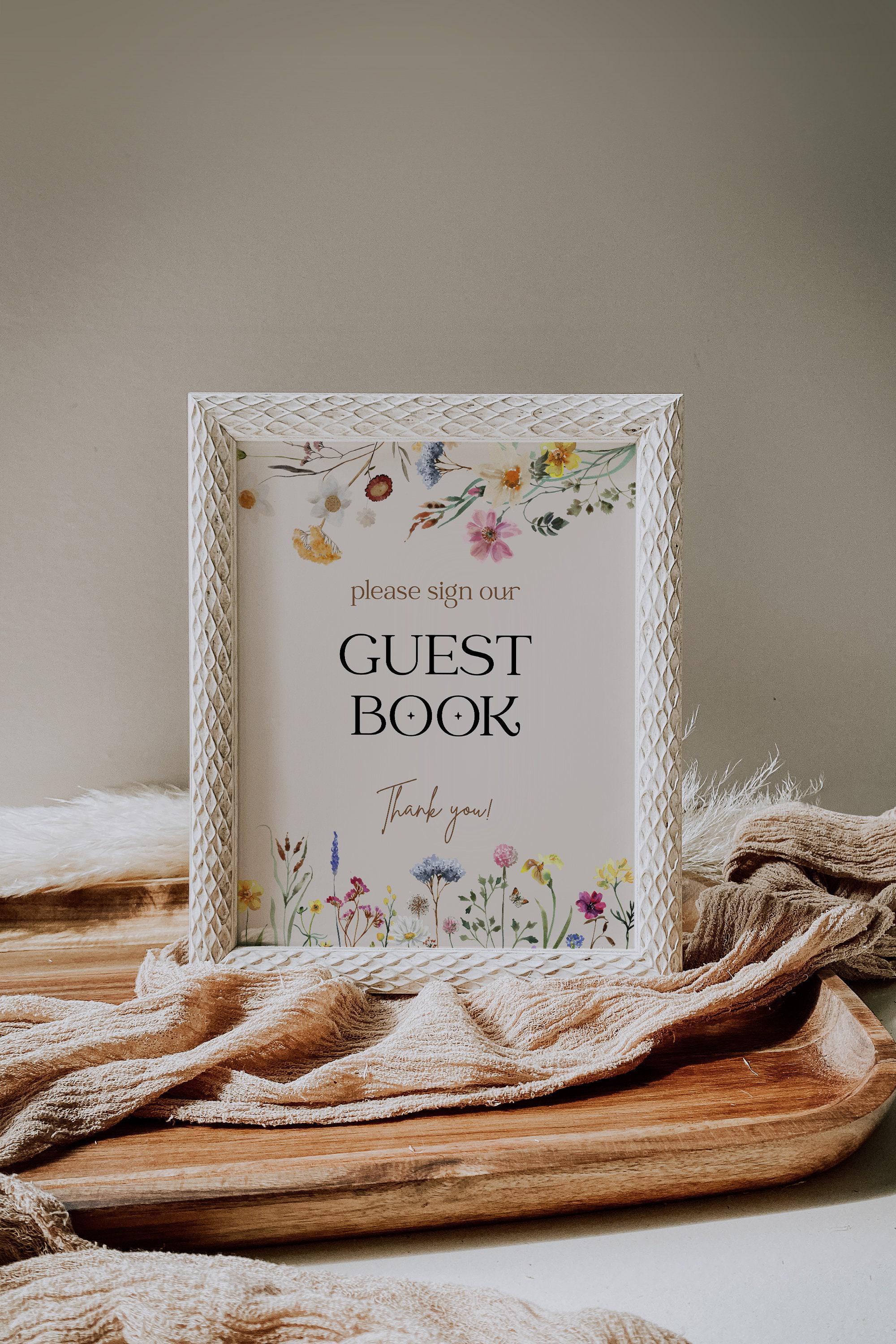 Wildflower Wedding Guest Book Sign Template (5x7, 8x10) #amara
