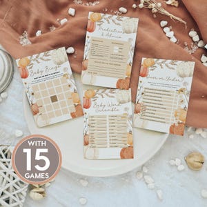 Little pumpkin baby shower templates bundle with all templates you need to hos an fall pumpkin baby shower