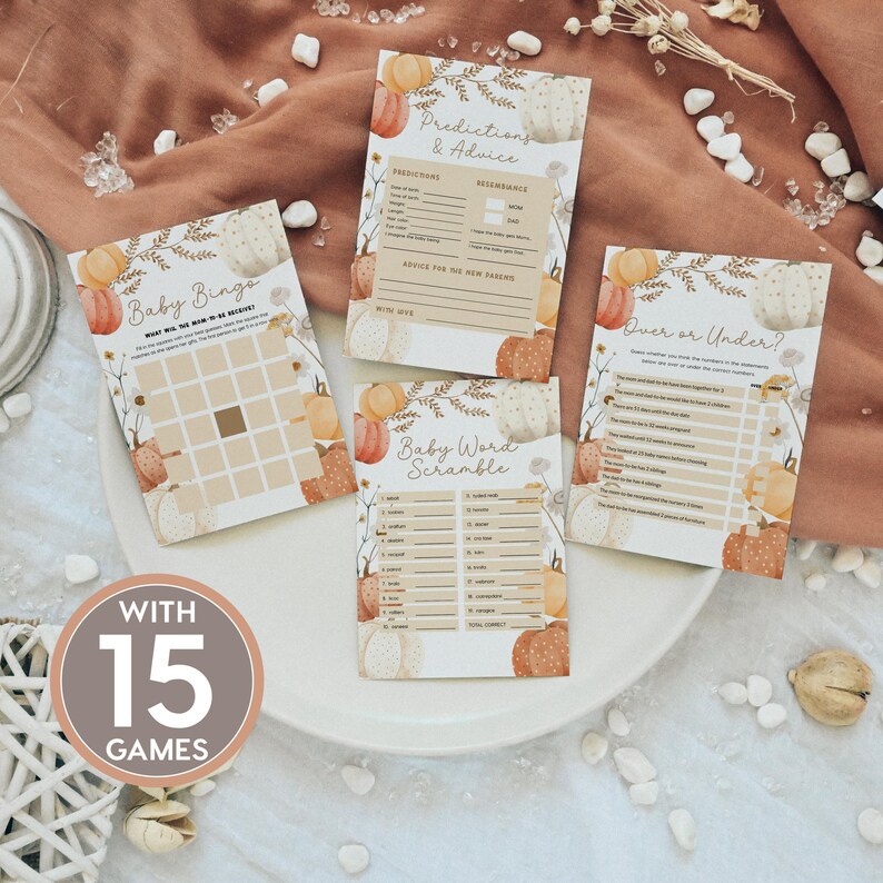Little pumpkin baby shower templates bundle with all templates you need to hos an fall pumpkin baby shower
