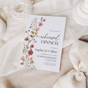 Floral Wedding Rehearsal Invitation Template #viona