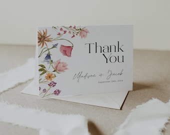 Floral Thank You Cards: Wildflower Template (Digital Download) #viona