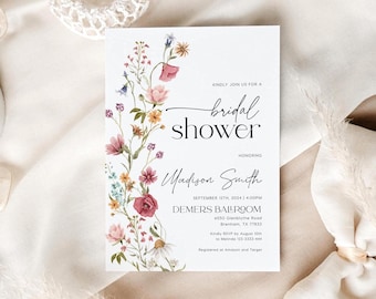 Bridal Shower Invitation Template: Spring Summer Wildflowers and Floral Design  #viona