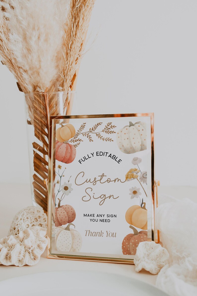 Little Pumpkin Baby Shower Invitation Bundle: Editable Templates #pmw025 image 5