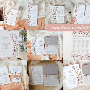Love In Bloom Invitation, Floral Bridal Shower Invitation Template, Spring Summer Wildflowers #viona image 5