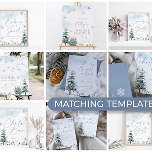 Blue Snowflake Winter Baby Shower Invitation: Oh Boy Invitation Template Editable #blueww image 8