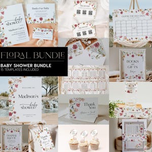 Wildflower Baby Shower Bundle: Invitation, Games, Sign (Digital Download) #viona