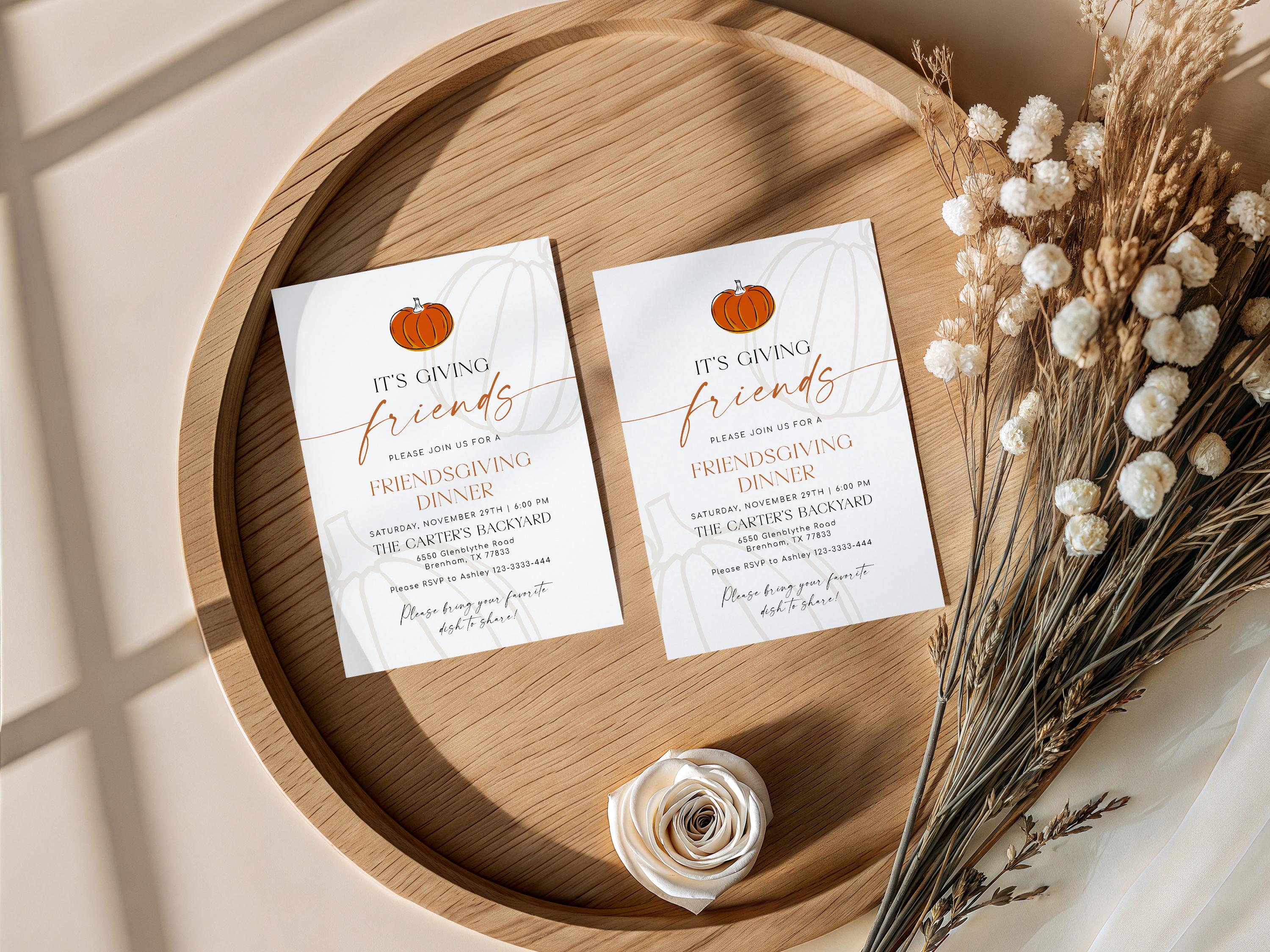 Editable Friendsgiving Invitation Template: 'it's Giving Friends ...