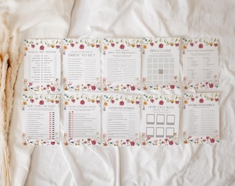 Wildflower Bridal Shower Games Bundle: Love In Bloom Bridal SHOWER GAMES #viona