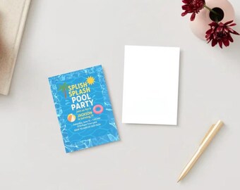 Summer Pool Party Invitation – Instant Download Birthday Template