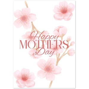 Tarjetas para el Día de la Madre con diseño de flor de cerezo - Paquete de 10 - Elegantes detalles en papel metálico y papel ecológico