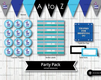 printable party pack llama pinata drop box battle video game party game on game loot level up fiesta royale instant download - dropbox fortnite printable