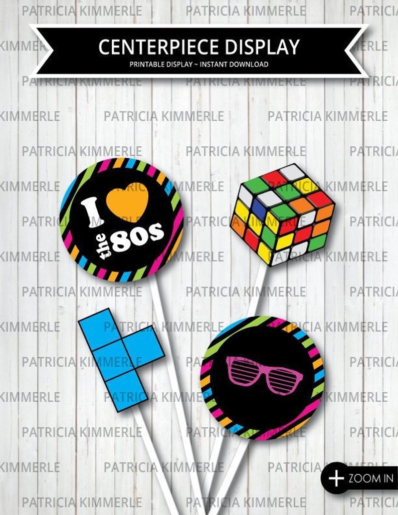 Centerpiece Printable 80s Kidretro Rock I Love The 80s Etsy