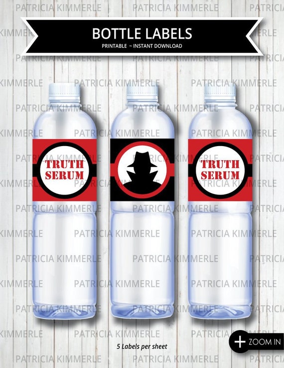 Printable Bottle Labels Truth Serum Spy Top Secret Secret | Etsy