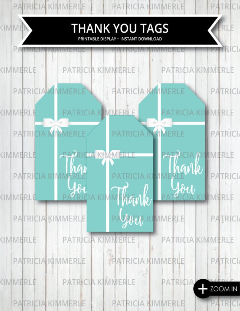 Printable Thank You Tags Breakfast At Tiffany S Etsy