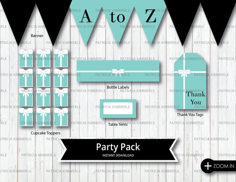 Printable Party Pack Breakfast At Tiffany S Birthday Etsy